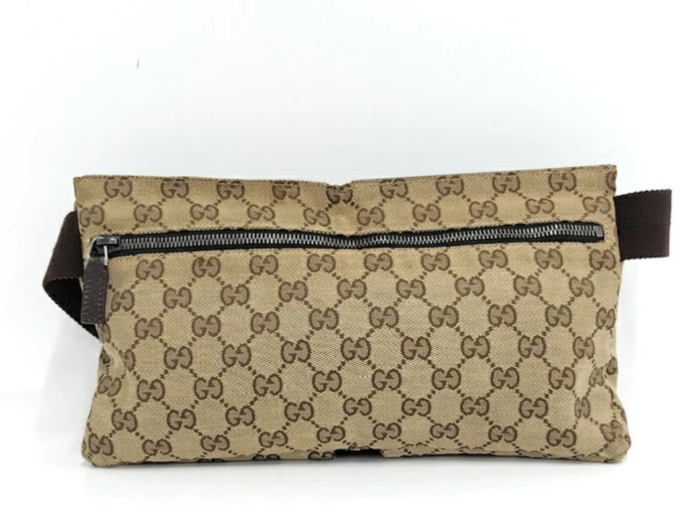 Gucci Waist Bag Body GG Canvas Leather Brown - Picture 2 of 8